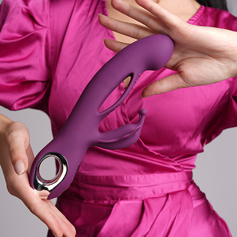 Female Butterfly Vibrator Masturbator Tools Clitoral G Spot Triple Stimulation Insert Dildo Rabbit Vibrator Women Sex Toys