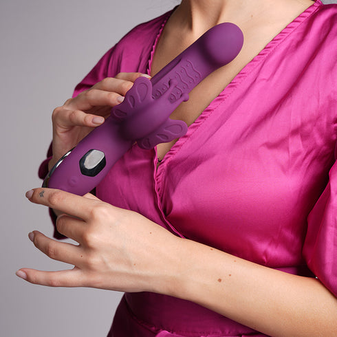 Female Butterfly Vibrator Masturbator Tools Clitoral G Spot Triple Stimulation Insert Dildo Rabbit Vibrator Women Sex Toys