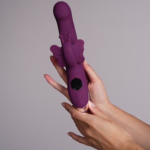 Female Butterfly Vibrator Masturbator Tools Clitoral G Spot Triple Stimulation Insert Dildo Rabbit Vibrator Women Sex Toys