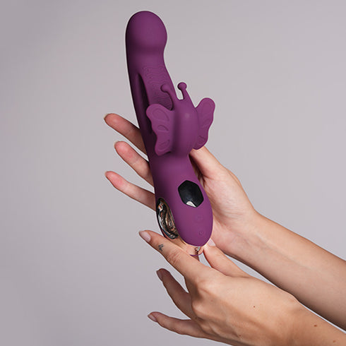 Female Butterfly Vibrator Masturbator Tools Clitoral G Spot Triple Stimulation Insert Dildo Rabbit Vibrator Women Sex Toys