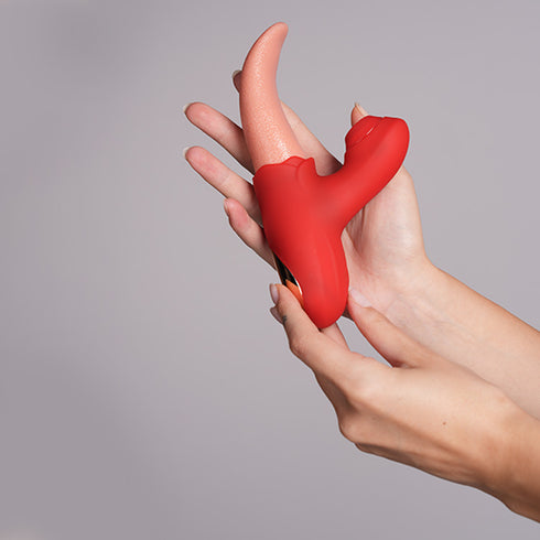 3 in 1 Lifelike Realistic Tongue Licking Vibrator G-spot Nipple Double Stimulator Sucking Vibrators Adult Sex Toys for Women