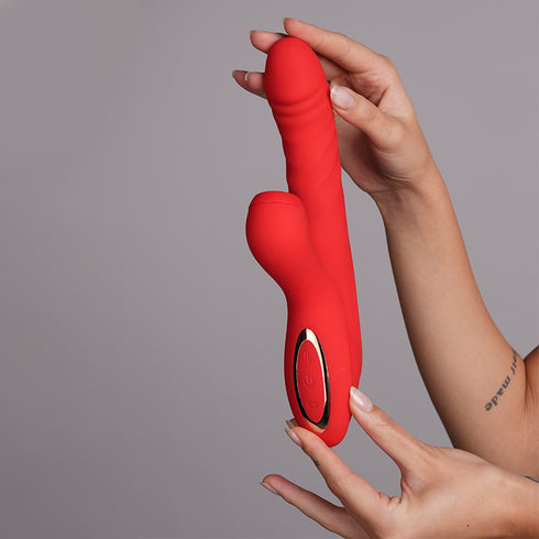 Female Rabbit Insertion Vibrator Clitoral Stimulator Woman G Spot Thrusting Sucking Vibrator Adult Sex Toys for Women and Couple