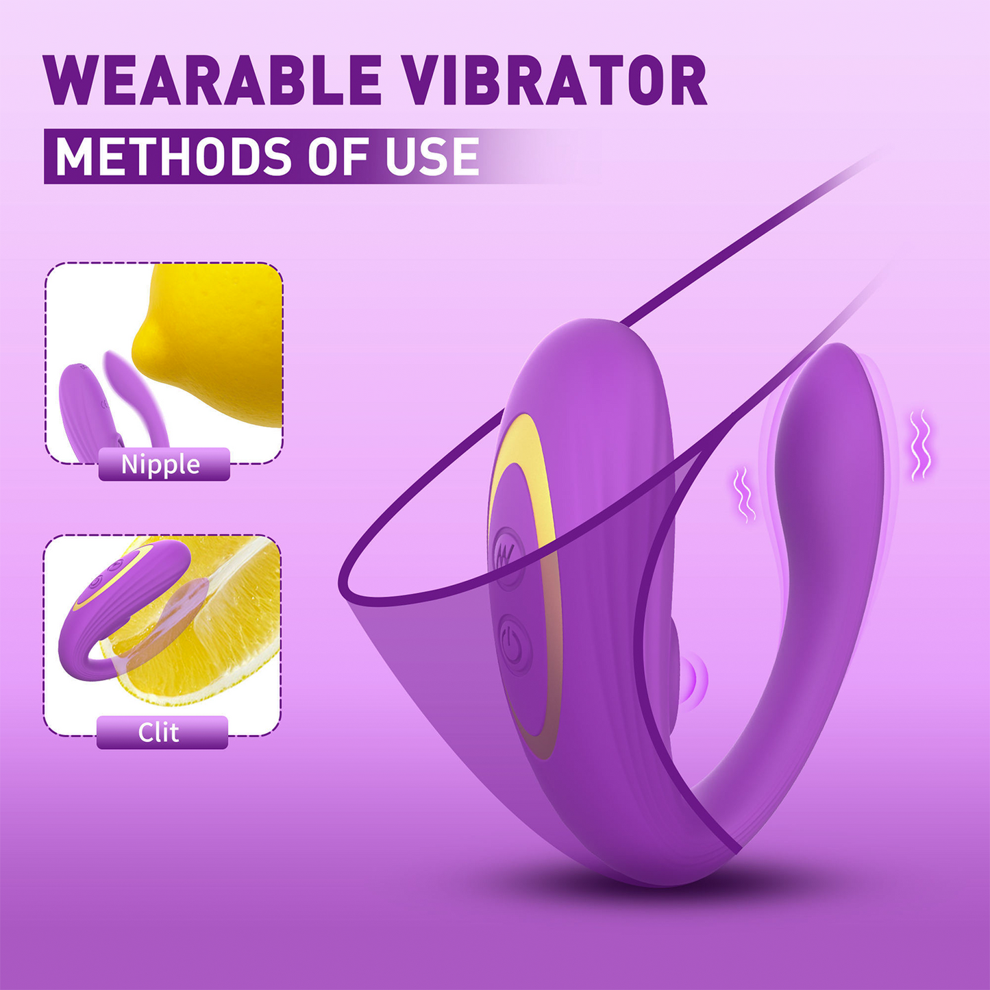 U Shaped Wearable Panty Vibrator Wireless Remote Control Dual Stimulation G Spot