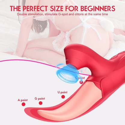 Realistic Tongue Licking Sucking Vibrators G Spot Clitoris Stimulator
