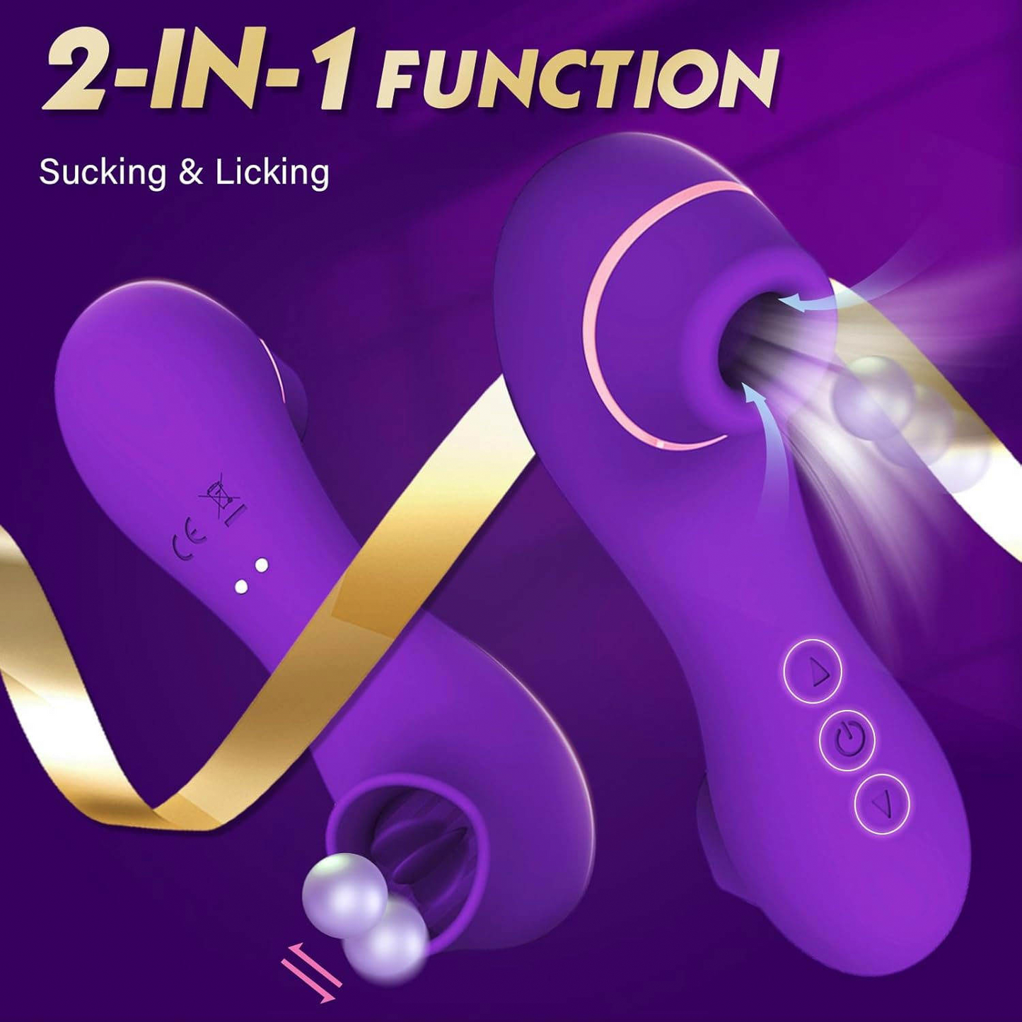Women Sucking & Licking Sex Toy 2 in 1 Clitoris Vibrator for Women
