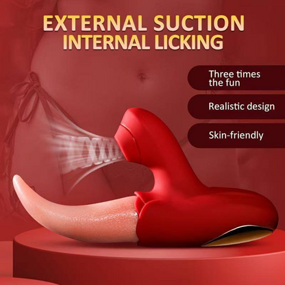 Realistic Tongue Licking Sucking Vibrators G Spot Clitoris Stimulator