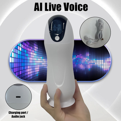 Voice Vibrating Electric Male Masturbator Cup Deep Throat Silicone