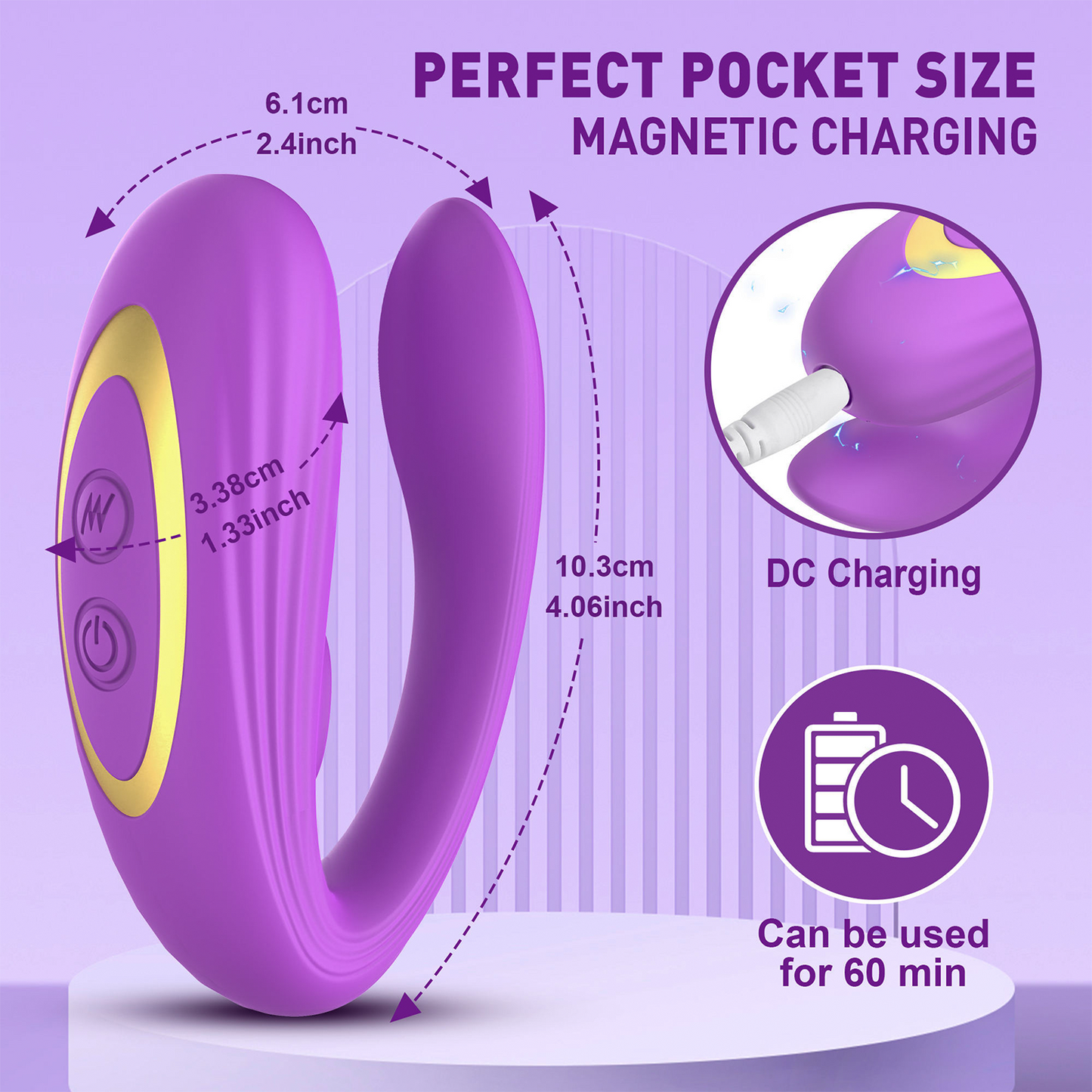 U Shaped Wearable Panty Vibrator Wireless Remote Control Dual Stimulation G Spot
