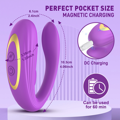 U Shaped Wearable Panty Vibrator Wireless Remote Control Dual Stimulation G Spot