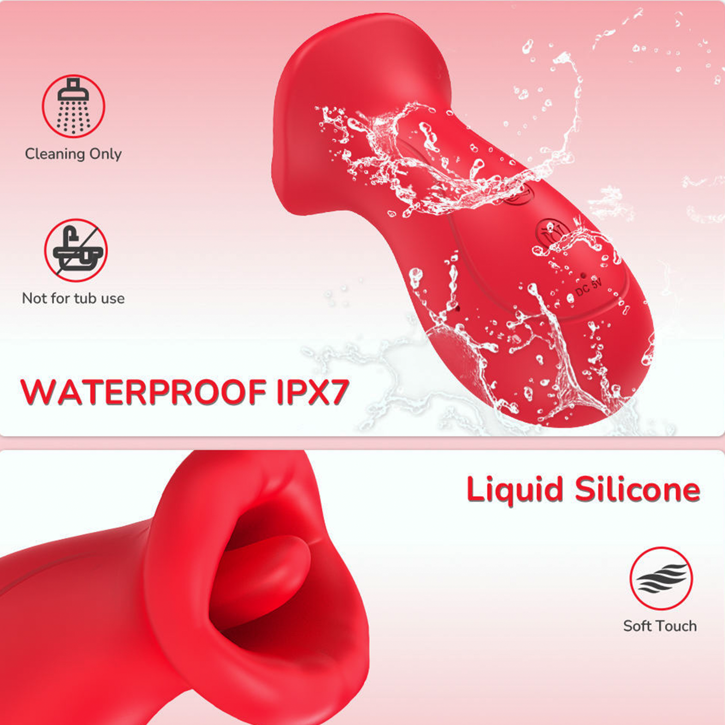 Clitoral 2 in 1 Vibrating and Sucking Tongue Vibrator Vibrators for Women G-spot