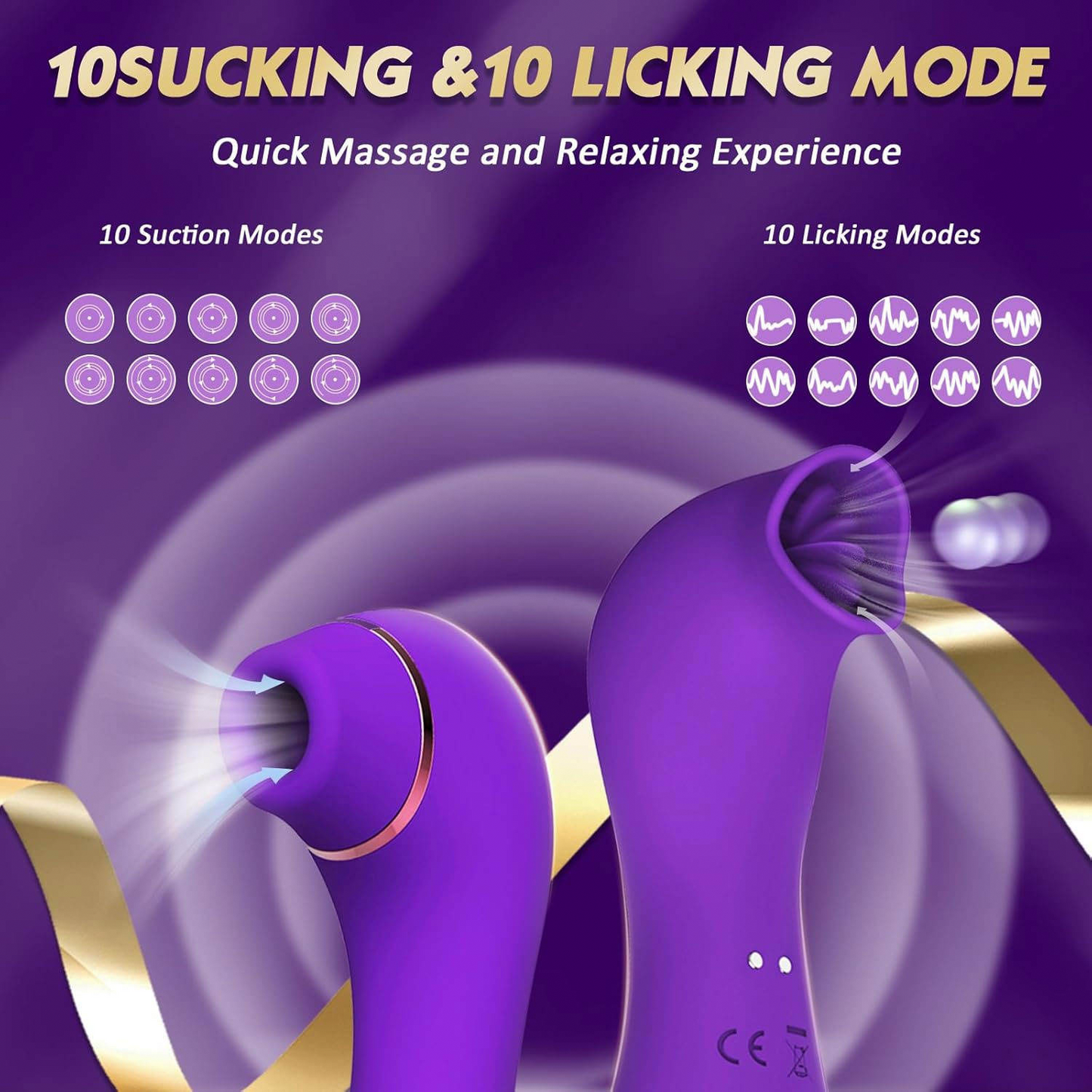 Women Sucking & Licking Sex Toy 2 in 1 Clitoris Vibrator for Women