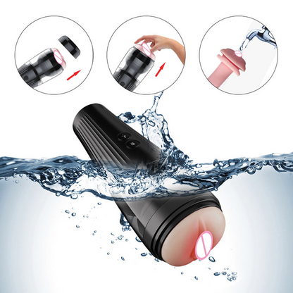 Advanced Retractable Artificial Vagina Male Masturbation Cup Vibrator