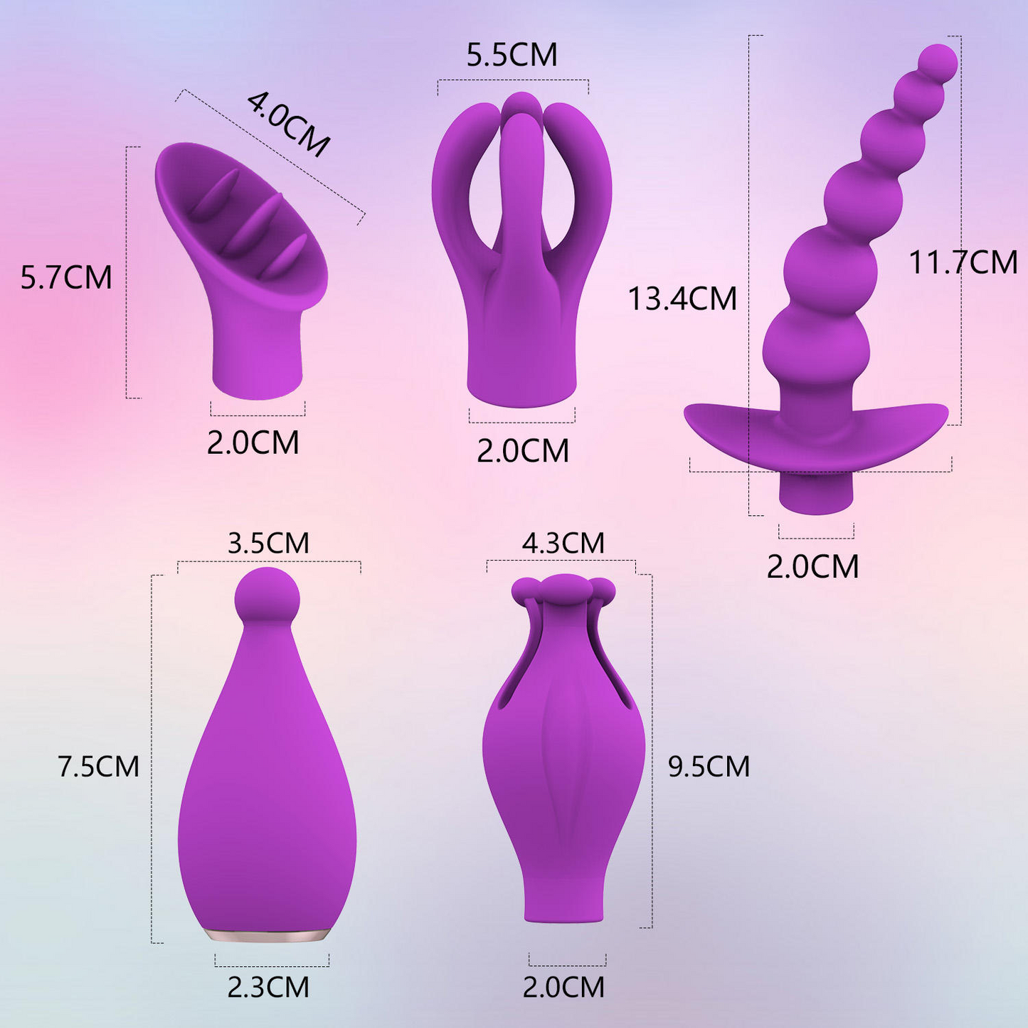 4 Pcs Set Anal Vaginal Clitoral Stimulator Tongue Licking G-Spot Vibrating Bullet Massager Vibrator With Interchangeable 4 Caps