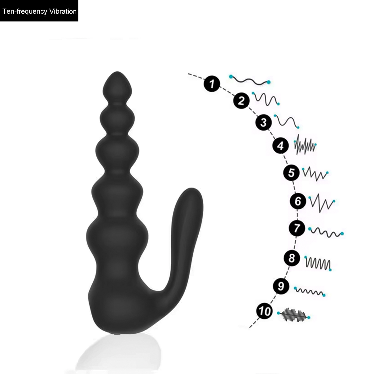 10-Speed Anal Beads Vibrator Butt Plug