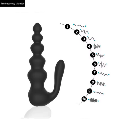10-Speed Anal Beads Vibrator Butt Plug