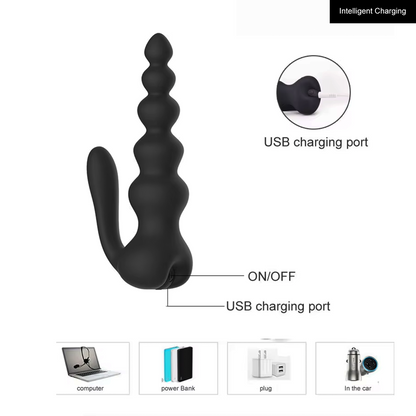 10-Speed Anal Beads Vibrator Butt Plug